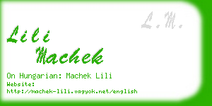 lili machek business card